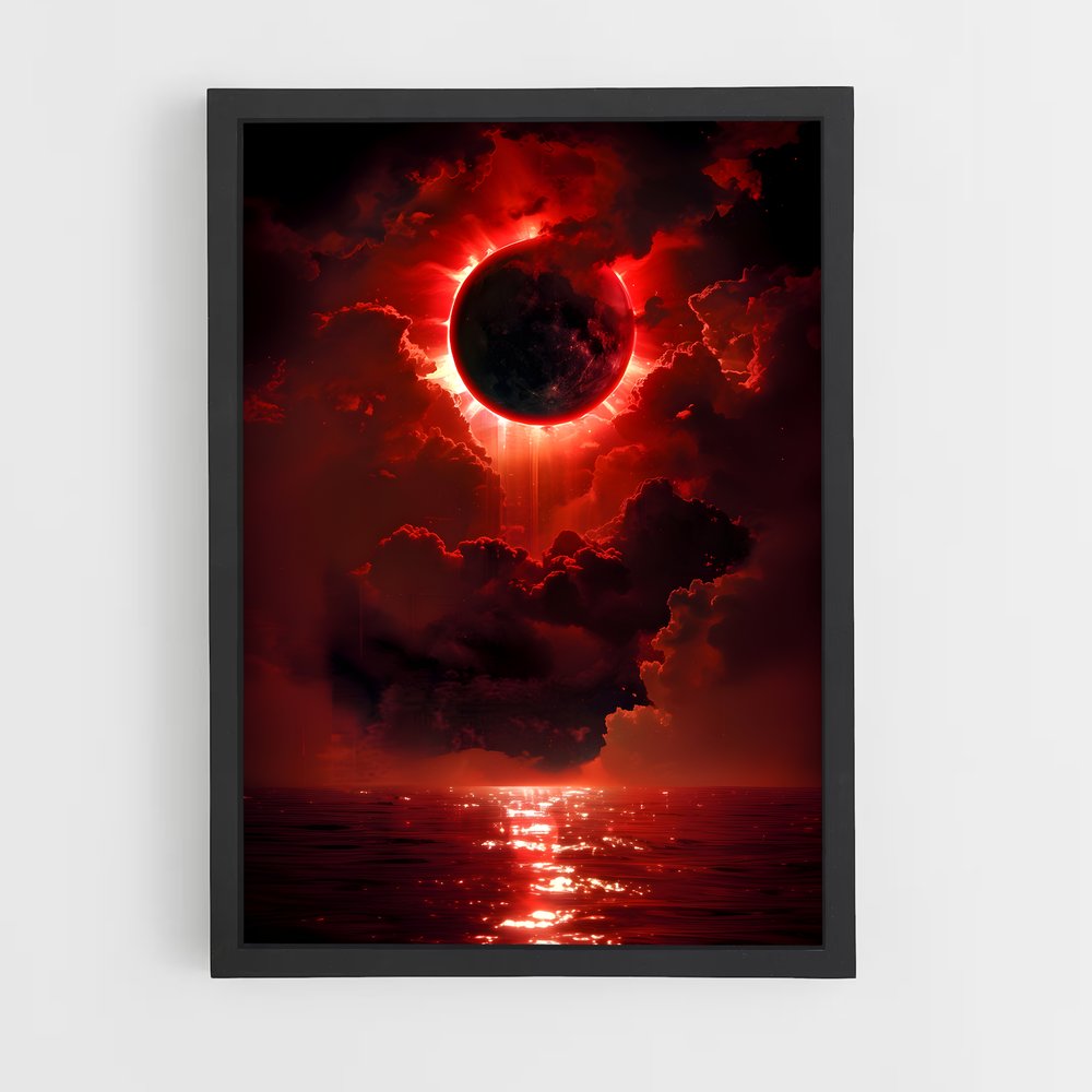 Poster Éclipse Écarlate Mystique – affiche Système solaire (vue 2)